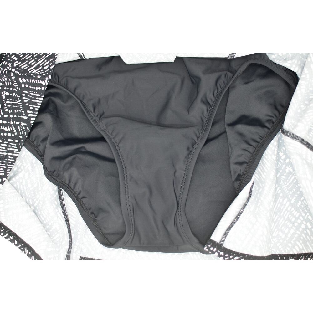 Swim Solutions Women's Abstract Bow Swimdress In Black White - Picture 6 of 7